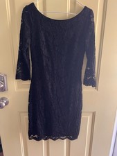 Ladies XS White House Black Market Beautiful Black Lace Dress Lined