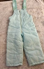 Vintage 80s Sears Toddler Bib Overall Ski Snow Pants Blue Size 2T