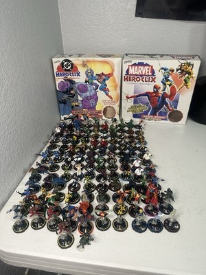 Heroclix Lot Of 130+ Large Lot Plus 4 playing Maps With Original boxes