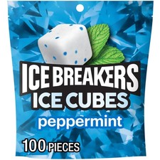ICE BREAKERS Ice Cubes Peppermint Sugar Free 100 Count Pack of 1 , Mint