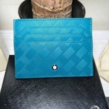 Exquisite Blue Card Case Card Pack Real Leather MB Bank Card Holder 131772 US
