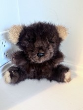 Collectible Real Mink Fur Teddy Bear Plush Brown Bear 7  Tall Toy