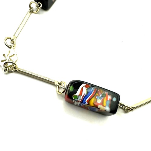 Collana lunga vetro di Murano vintage retrò vintage maglia bar vetro spesso colorato - Foto 5 di 11