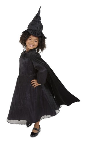 Elphaba Dress for Girls Premium Official Costume Black Dress with Purple Acce...