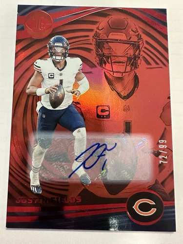2023 Panini Illusions Justin Fields Red Auto /99 #17 