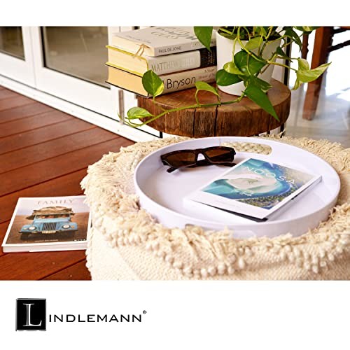 Large Melamine Platter Round Breakfast Trays with 13.5" White Serving Tray - Picture 5 of 7