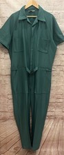 Vintage Jumpsuit Men L W42 One Piece Leisure Coverall Green Mr. Furley 70's Poly