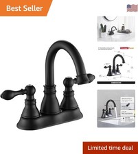 Contemporary Centerset Lavatory Faucet - Matte Black, Lead-Free and Stylish