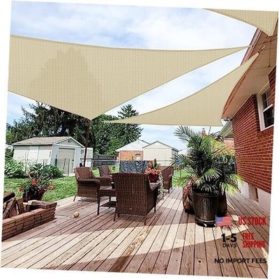 Paradise 20' x20'x 20' Beige Sun Shade Sail Triangle Canopy - Permeable UV