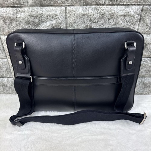 Buen Estado MONTBLANC Maletín Bolso de Negocios A4-Habilitado Cuero Negro - Imagen 3 de 10