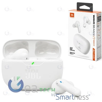 JBL WAVE BEAM 2 ÉCOUTEURS IP54 IN-EAR BLUETOOTH + MIC VOICE AWARE BLANC - Photo 1/3