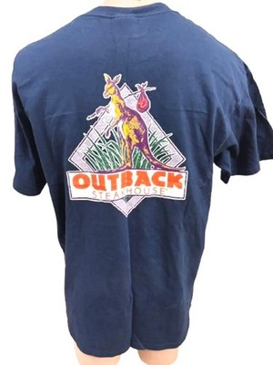 Vintage 80's Outback Steakhouse Kangaroo T Shirt Mens Blue L Large