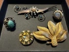 Lot Of Vintage/Antique Costume Jewelry Brooches & Rings. Avon Pin/brooch NICE!