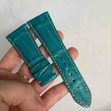 Size 30/20mm Turquoise Genuine Leather Skin Watch Strap Band For BVL OCTO 41S