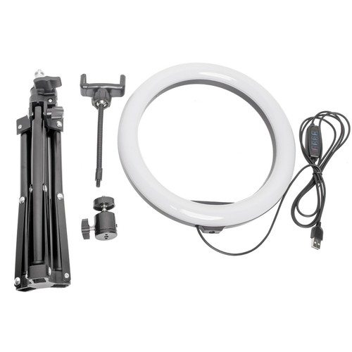 Kit de luz de anillo de 10" soporte y montaje en teléfono inteligente iluminación LED fotografía maquillaje - Imagen 12 de 12