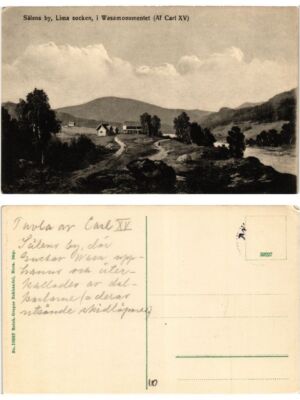 Old postcard Sälens by, Lima socks, i Wasamonumentet. SWEDEN (440282)
