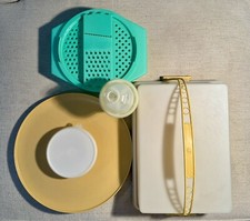 Vintage Group of Tupperware Rectangle Sheet Cake Carrier/quick shake/grater/tray