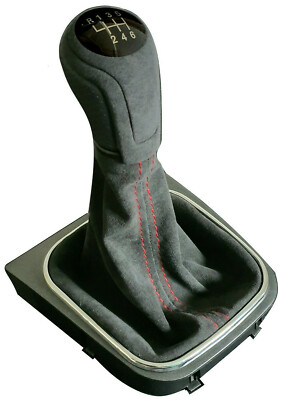 FÜR VW GOLF 5 6 EOS SCIROCCO SCHALTSACK ALCANTARA   LEDER SCHALTKNAUF 6 GANG AHR