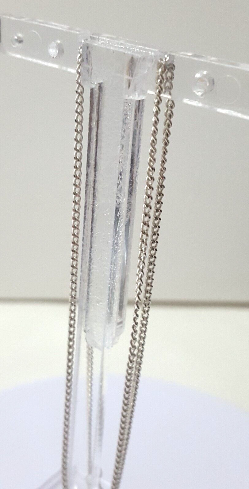 Gorgeous Sparkling Curb Chain Necklace 46CM Long 925 Silver 3.50 g #20869