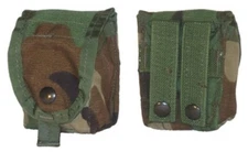 ONE (1) US GI- Molle II - WOODLAND CAMO - Hand Grenade Pouches
