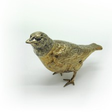 Boîte Etrog forme oiseau Hanau allemande argent doré
