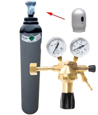 SILESIANGAZ Stickstoff Wasserstoff Gasflasche 8L 1,6m3 Klimaanlagen Leck Reduzierer 40 bar