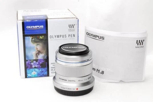 OLYMPUS 45mm F1.8 M.ZUIKO DIGITAL 45mm F1.8 LENS Silver First