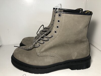 Dr Martens Air Wair 1460 Nubuck WP Leather Lace Up Nickel Grey Boots US M 9 W 10
