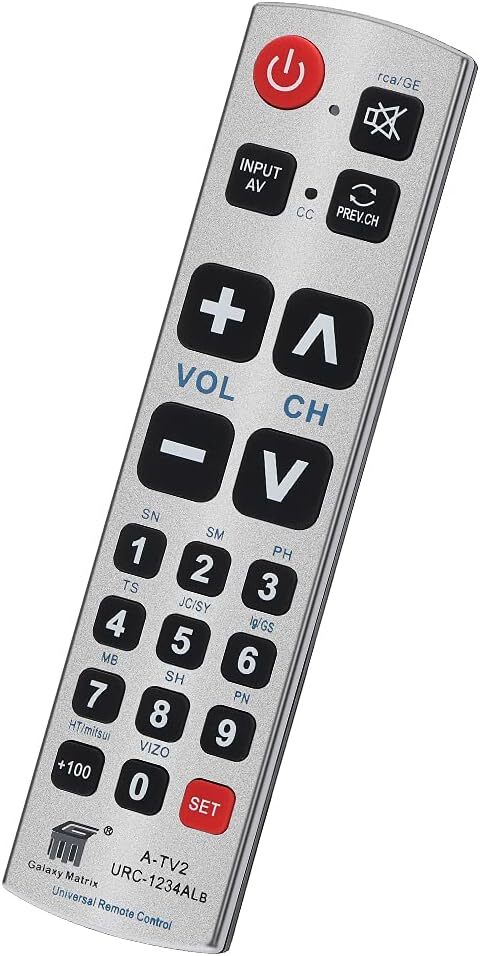 Seniors Elderly Big Button Universal Remote Control UNOCAR for Extra Large Jumb