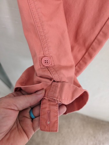 Talbots 8 pants pink roll tab leg pull on elastic waist back drawstring ankle - Picture 3 of 6