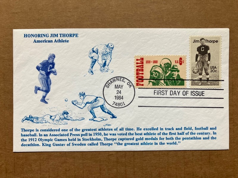 1984 20c Jim Thorpe 2089 KMC Venture Combination First Day Cover