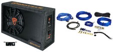 Rockville RVS12A 12" 1400w Slim Vented Powered Car Subwoofer Enclosure  Amp Kit