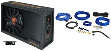 Rockville RVS12A 12" 1400w Slim Vented Powered Car Subwoofer Enclosure + Amp Kit