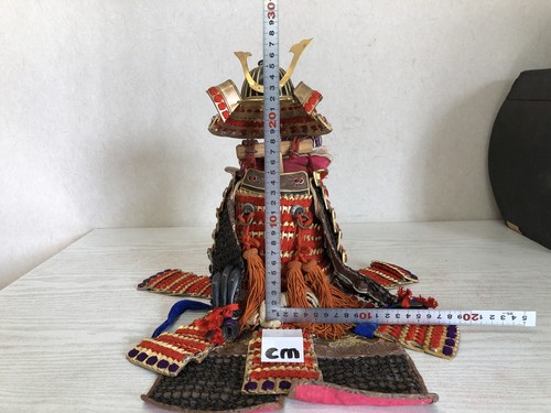 Y3417 OKIMONO Yoroi armor Boy's Festival figure figurine box Japan antique - Picture 11 of 12