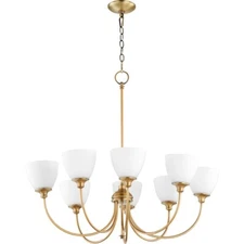 Quorum Celeste 8 Light 32' Chandelier, Aged Brass - 6109-8-80