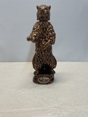 Vintage EZRA BROOKS 12 Year WHISKEY DECANTER / BOTTLE 1968 Standing Bear 14''T