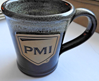 Deneen Pottery Coffee Mug Black White Drip PMI 2023