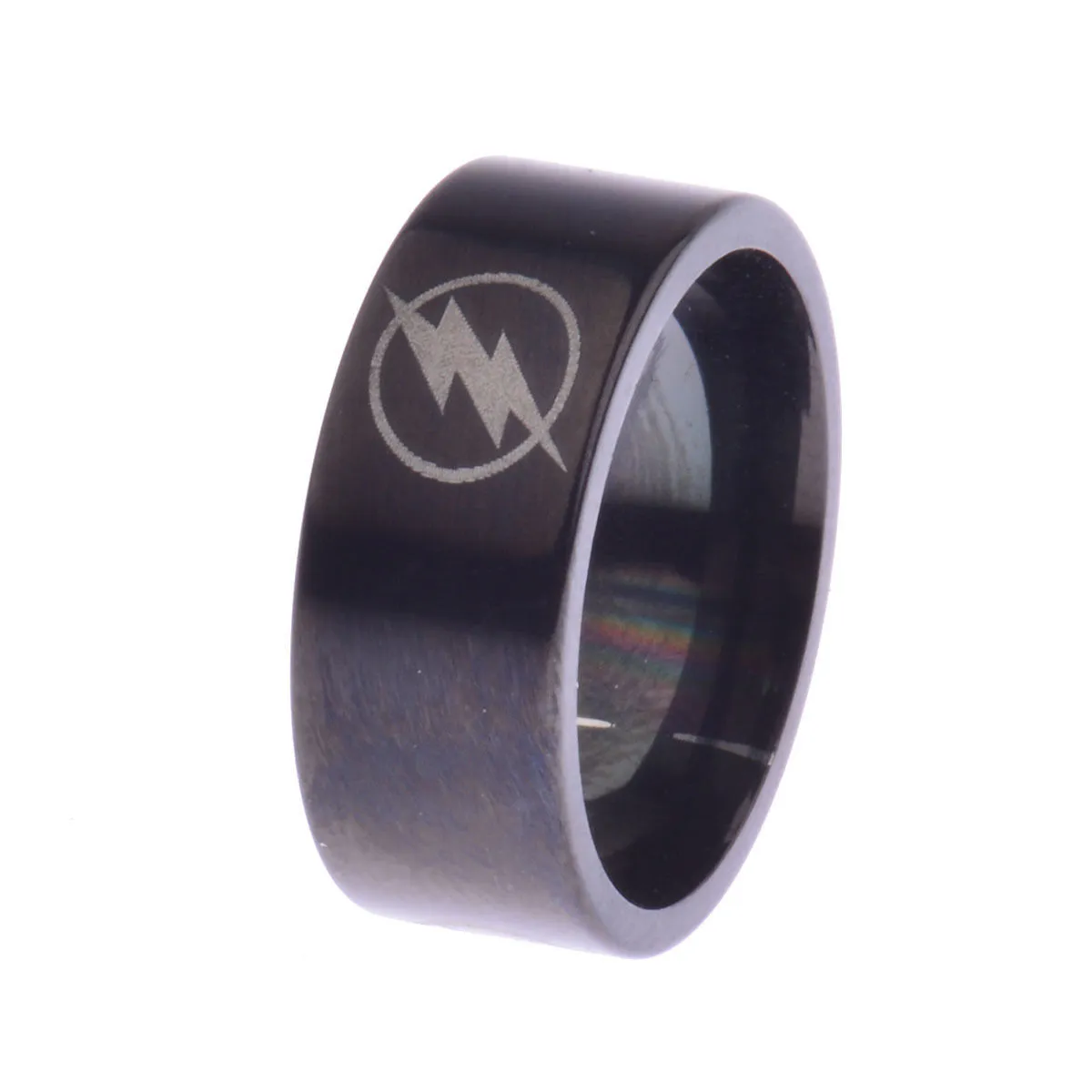 New Men Flash Ring Vintage Stainless Steel Men Black Ring For Wedding  Engagement Ring -25