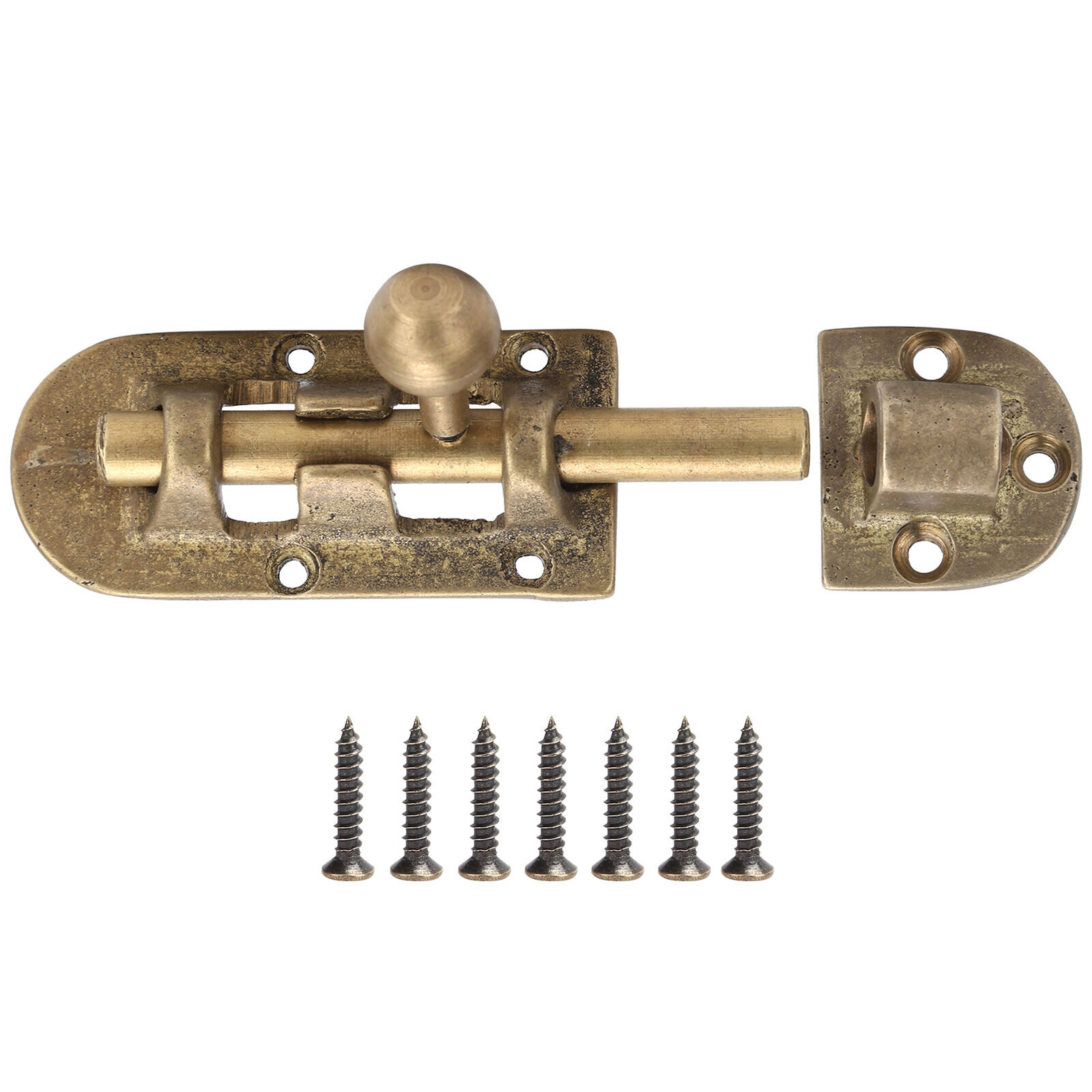 Vintage Brass Door Latch Antique Gate Door Window Bolts Buckle Sliding Lock Kit