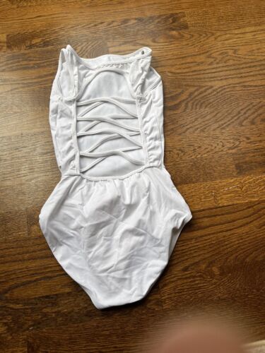 Women’s Dance Leotard Adult Small Strappy Back White