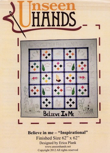 Vintage Believe in Me Unseen Hands Embroidery & Quilt Applique Pattern - Picture 2 of 3