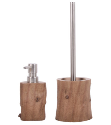 BADEZIMMER SET SEIFENSPENDER MIT PASSENDER WC BÜRSTE BÜRSTENGARNITUR OLD TREE