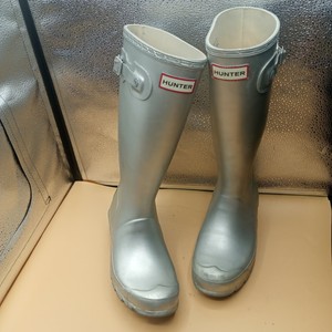 hunter silver boots