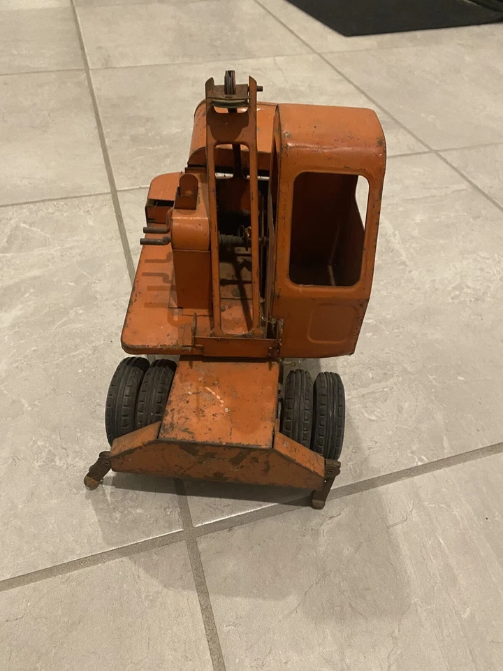 Juguete de construcción camión grúa móvil unidad 22" Doepke Toys años 50 vintage leer Foto 3 de 4