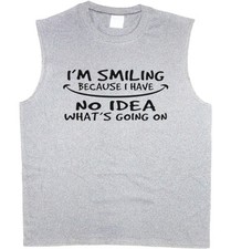 Men's sleeveless shirt funny saying sarcastic crazy muscle tee tank top