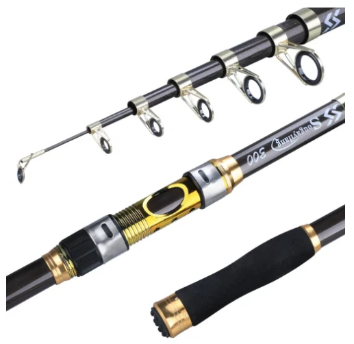 Caña Pescar Giratoria Fibra de Carbono Ultraligera, Portátil, Telescópica 2,10 м - Изображение 2 из 4