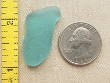 PURE BEACH SEA GLASS SURF TUMBLED TEAL GREEN BLUE OCEAN FROSTED PENDANT E09