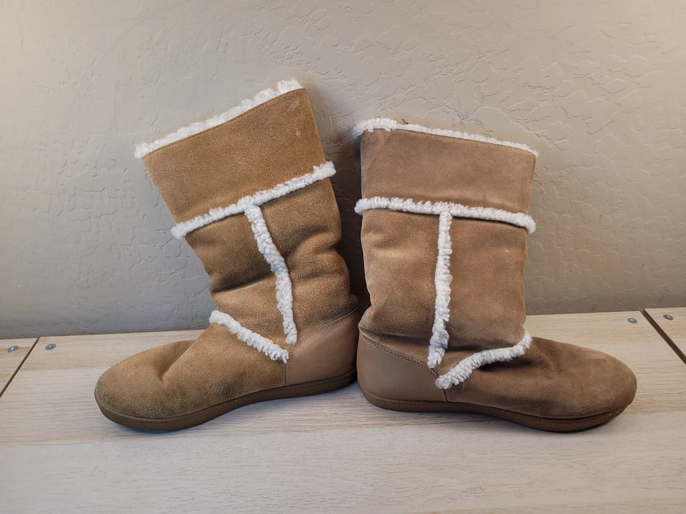 Bota Tory Burch Mujer Gamuza Piel de Oveja Camel Sin Etiqueta de Talla, Medida Ajuste 8.5 LEER Foto 4 de 4