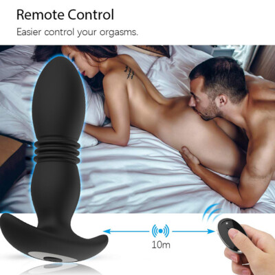 Telescopic Thrusting Anal Plug Vibrator Wireless Butt Plug Prostate  Massager | eBay