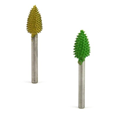 Saburr-Tooth 1/4" Shank Flame Carving Burr - 3/8" Coarse Grit For Power Carving